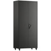 Lockable steel garage storage cabinet with adjustable shelves