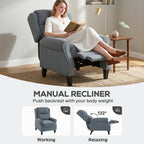 Recliner Armchair with Extended Leg Rest - Grey