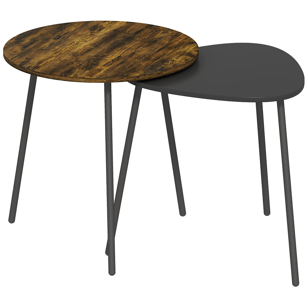 Nesting Side Table Set of 2 - Rustic Brown