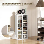 Set of 2 CD Media Display Shelf Unit Tower Rack with Adjustable Shelves, White