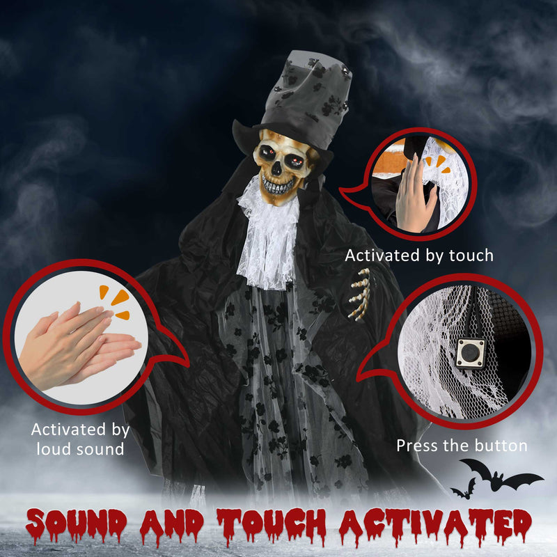 189cm Animated Ghost Bridegroom with Glowing Eyes – image 6 of 9