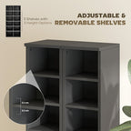 Set of 2 CD Media Display Shelf Unit Tower Rack with Adjustable Shelves, Black