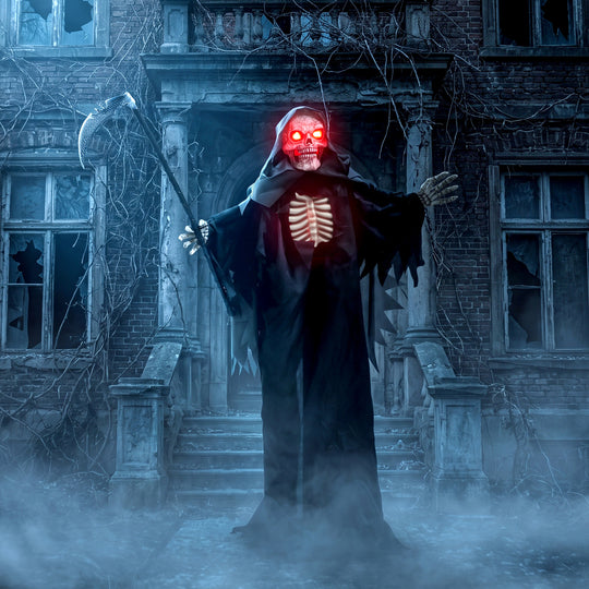 170cm Animated Grim Reaper with Scythe, Glowing Eyes & Sound – image 2 of 9