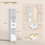 Bookcase with Drawers Adjustable Shelf Bookshelf with 2 Drawers and Cabinet 158 cm White
