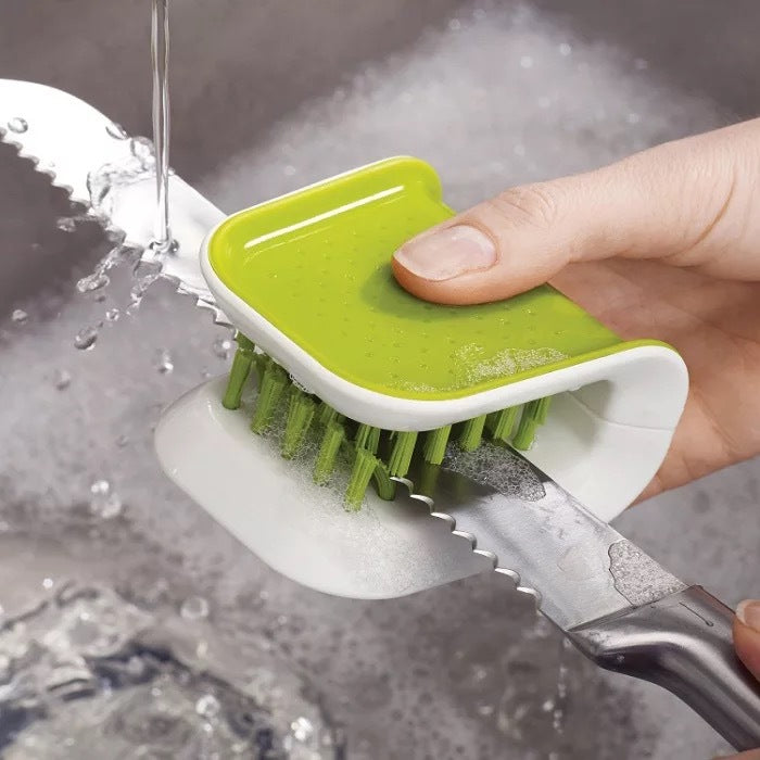 Dual-Sided Kitchen Cleaning Brush for Cutlery & Dinnerware