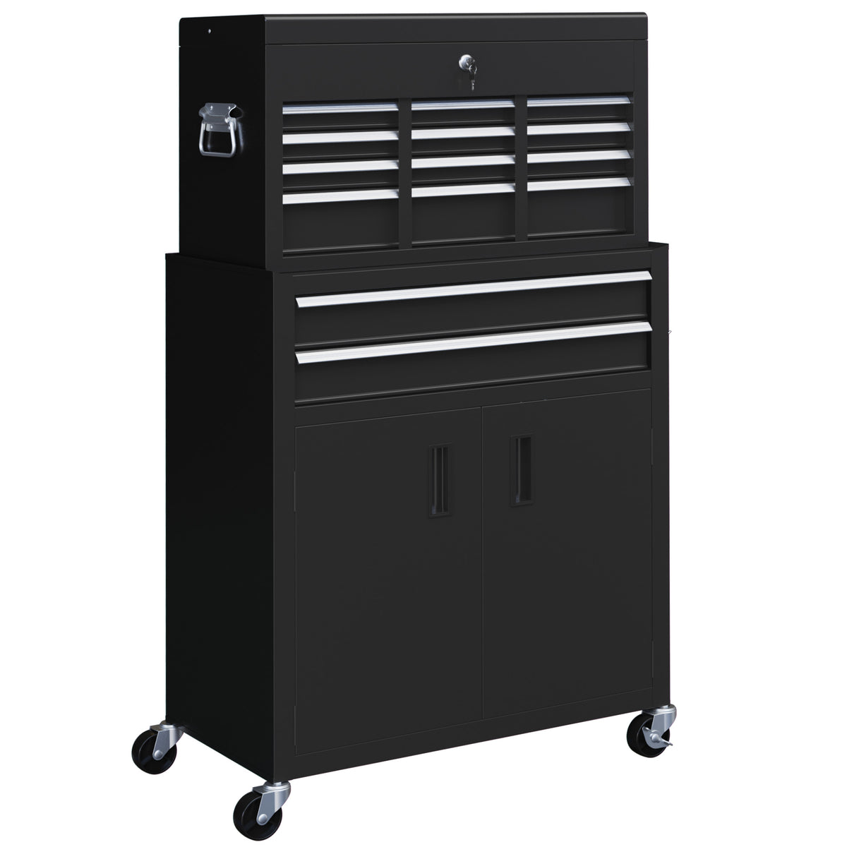 6-Drawer Rolling Tool Chest & Cabinet with Pegboard – Black – image 1 of 9