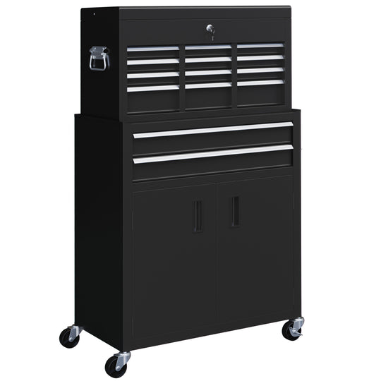 6-Drawer Rolling Tool Chest & Cabinet with Pegboard – Black – image 1 of 9