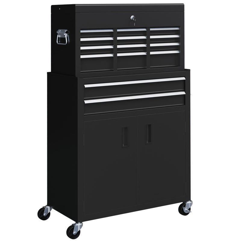 6-Drawer Rolling Tool Chest & Cabinet with Pegboard – Black – image 1 of 9
