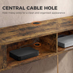 Wall Mounted TV Stand with RGB LED Lights, Floating Entertainment Centre for 75 Inch TV, Rustic Brown