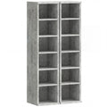 Set of 2 CD Media Display Shelf Unit Tower Rack with Adjustable Shelves, Grey