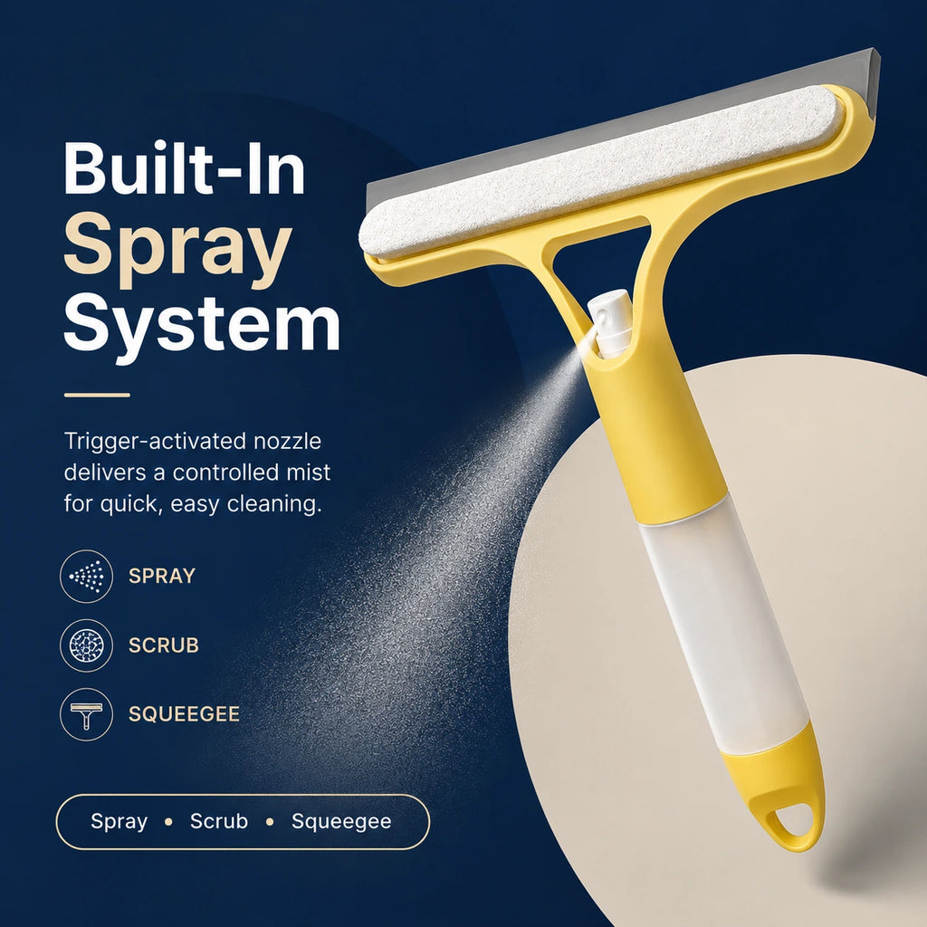 3-in-1 Spray Window Cleaning Squeegee