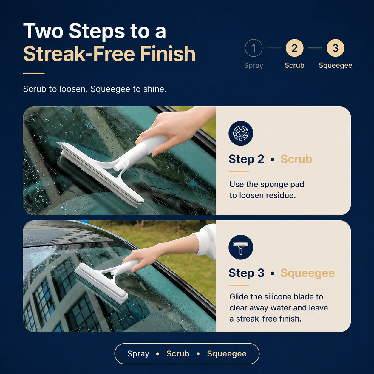 3-in-1 Spray Window Cleaning Squeegee
