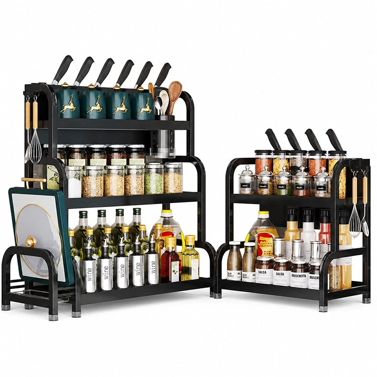 Multifunctional Kitchen Organizer Rack with Spice Shelves