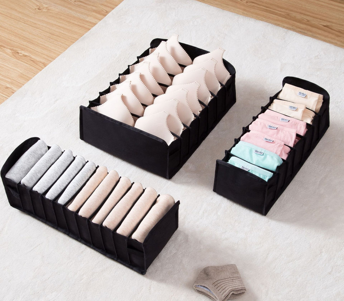 Underwear Storage Box with Dividers
