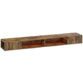 Wall Mounted TV Stand with RGB LED Lights, Floating Entertainment Centre for 75 Inch TV, Rustic Brown
