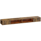 Wall Mounted TV Stand with RGB LED Lights, Floating Entertainment Centre for 75 Inch TV, Rustic Brown