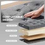 Velvet Upholstered Foldable Ottoman Footrest, Storage Ottoman Bench with Wood Legs for Living Room, Grey