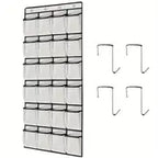 Clear Over The Door Shoe Organizer with 24 Fabric Pockets