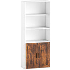 5-Tier Bookcase with Adjustable Shelf - Rustic Brown