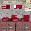 2-Drawer Metal Tool Box with Carry Handle – Red – image 5 of 9