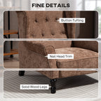 150Â° Reclining Vintage Armchair, with footrest - Brown