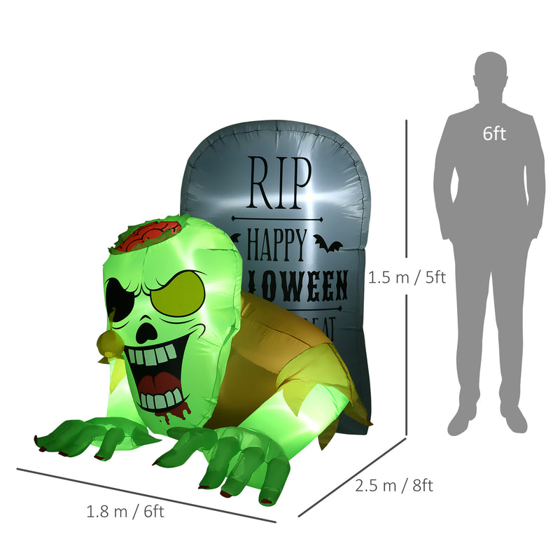 5ft Inflatable Ghost & Tombstone with 4 LED Lights – image 3 of 9