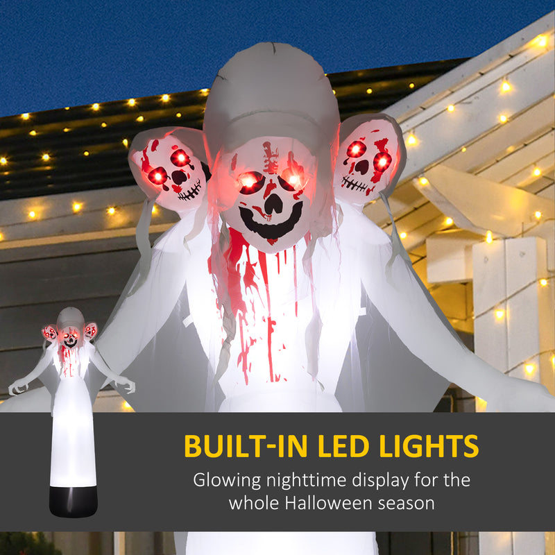 8.9ft Inflatable Three-Headed Ghost with 9 LED Lights – image 4 of 9
