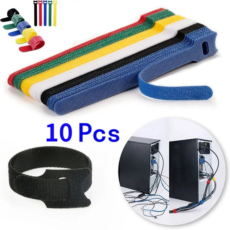 10 Reusable Nylon Cable Ties Organisers