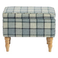 Linen Fabric Upholstered Footstool, Rectangular Storage Stool with Removable Top, Padded Seat and Hidden Space, Grey