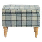 Linen Fabric Upholstered Footstool, Rectangular Storage Stool with Removable Top, Padded Seat and Hidden Space, Grey