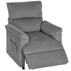 Corduroy Electric Massage Recliner - Grey