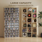 CD Storage Unit with Adjustable Shelves, 102 x 195 cm, Oak Tone