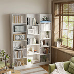 Bookcase with Open Storage, 6-Tier Bookshelf with Anti-Tipping Hardware, White