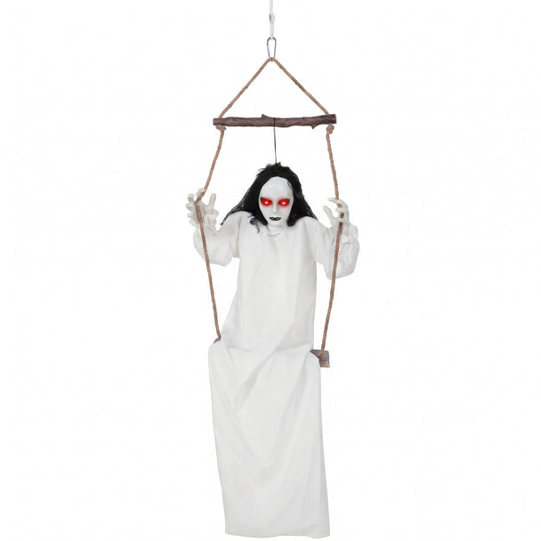 170cm Animated Hanging Swing Ghost with Glowing Eyes & Sound – image 1 of 9