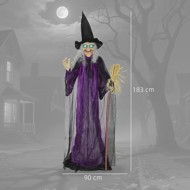 6ft Animated Witch with Glowing Eyes & Sound – image 3 of 9