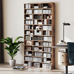 CD Storage Unit with Adjustable Shelves, 102 x 195 cm, Rustic Brown