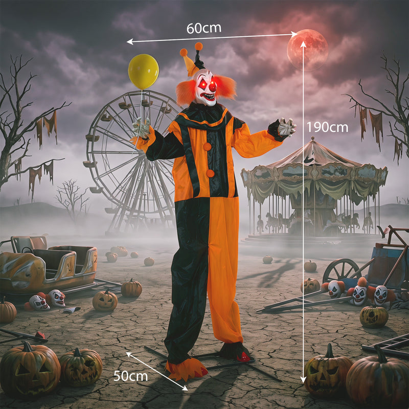 190cm Animated Clown with Moving Head, Hands & Glowing Eyes – image 3 of 9