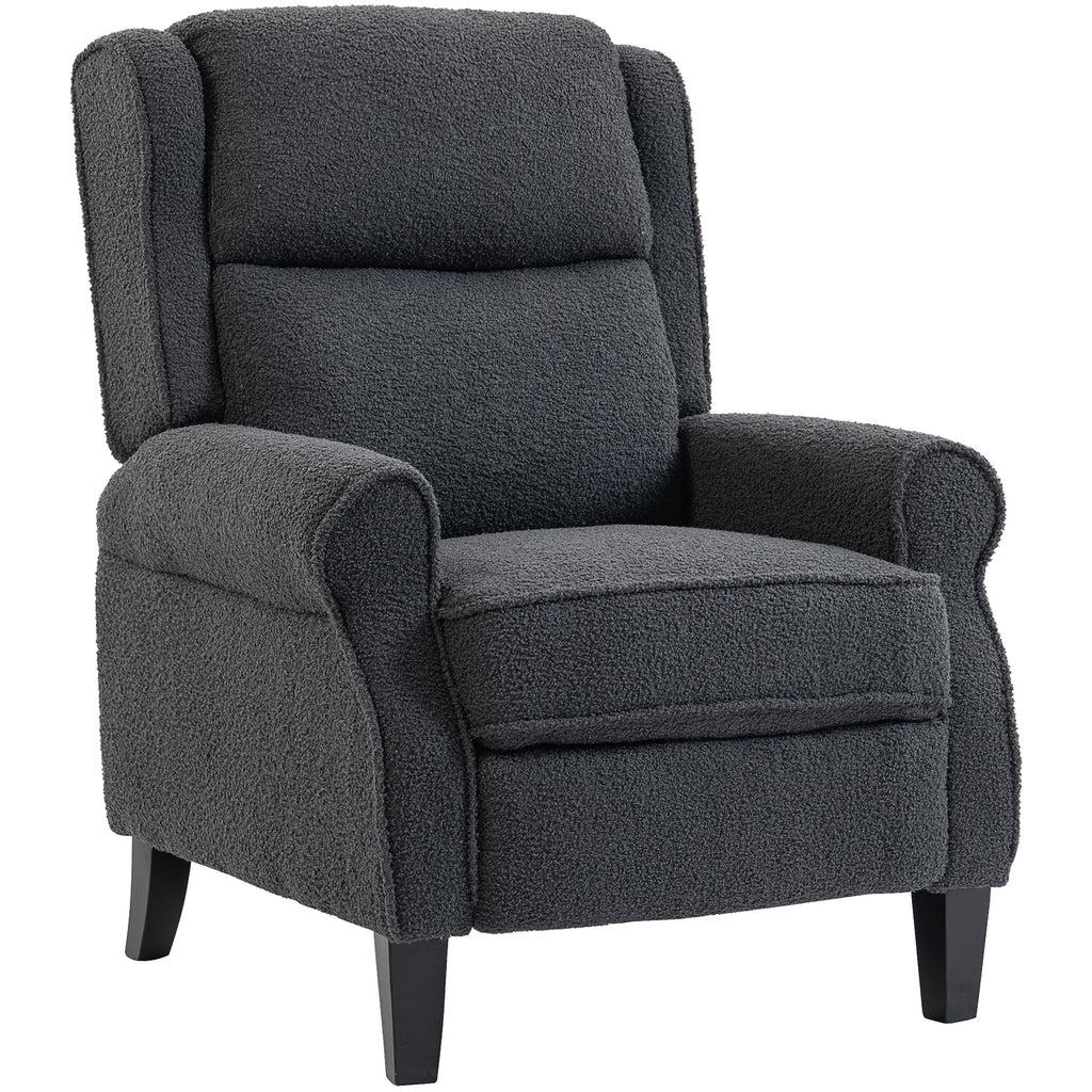 132Â° Recliner Armchair, with Extended Footrest - Dark Grey