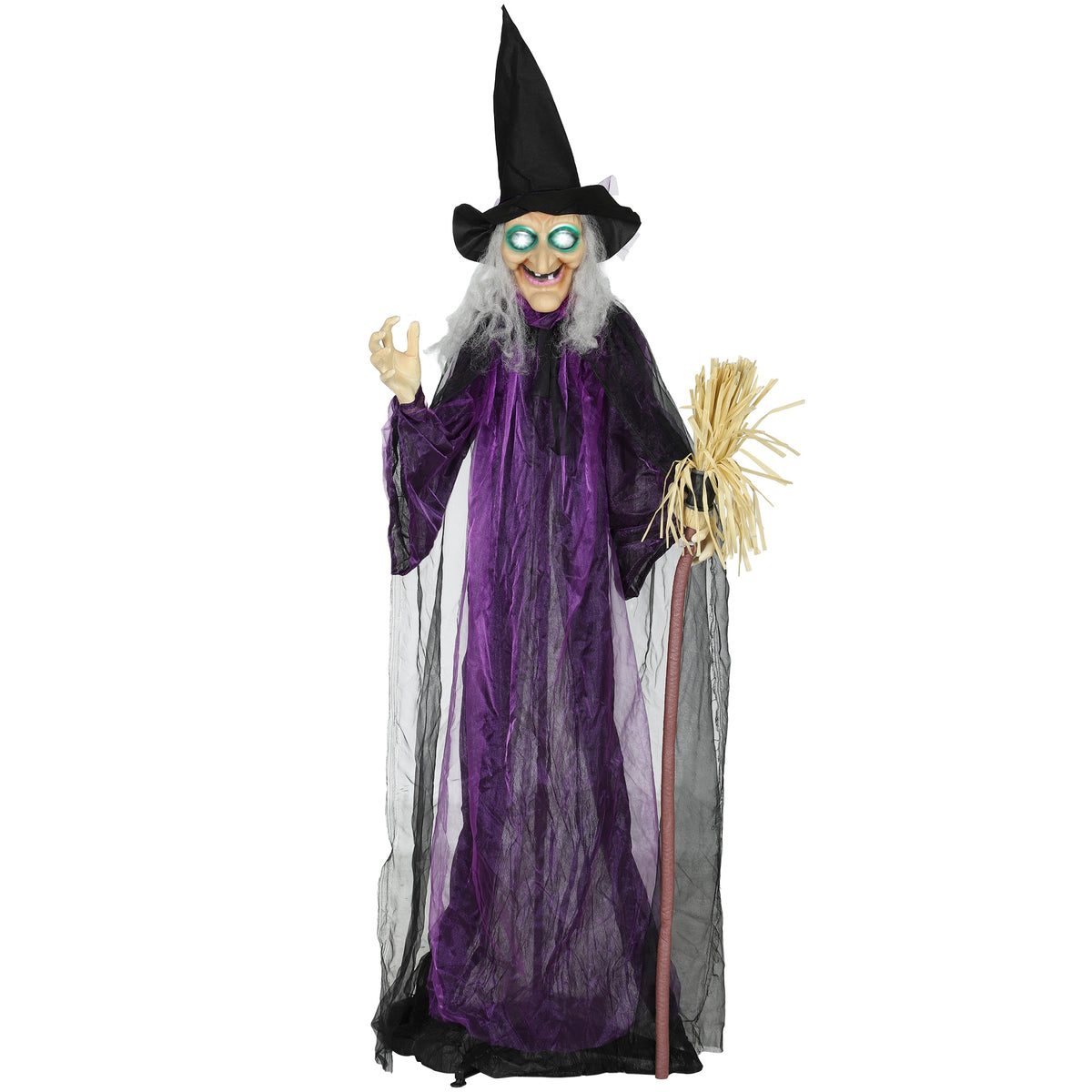 6ft Animated Witch with Glowing Eyes & Sound – image 1 of 9