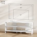 Corner TV Stand with 2 Open Shelves for 47 Inch TV - White