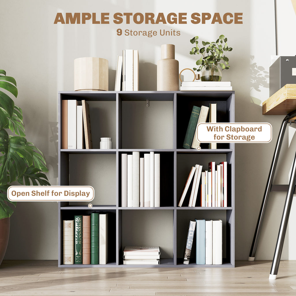 Nine-Cube Storage Shelf - Grey