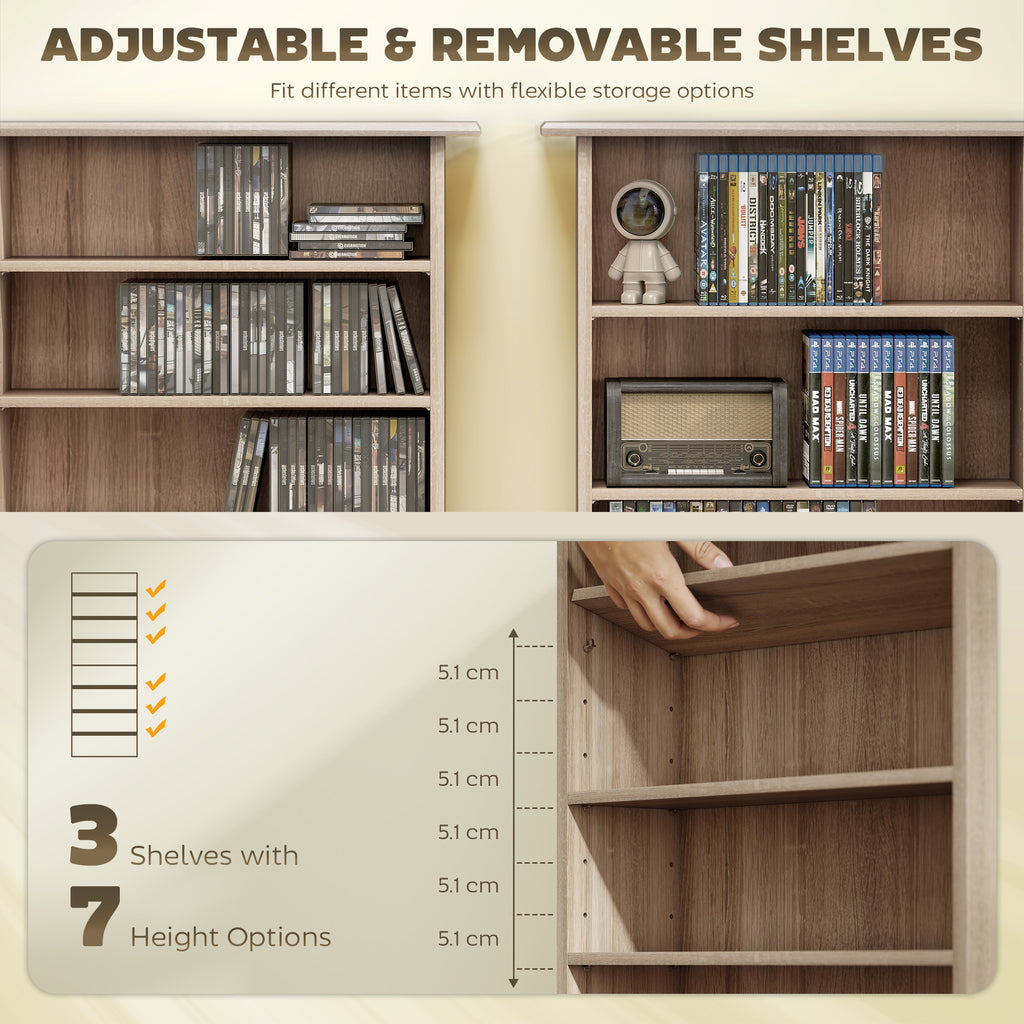 360 CD Storage Unit - Natural Wood Finish