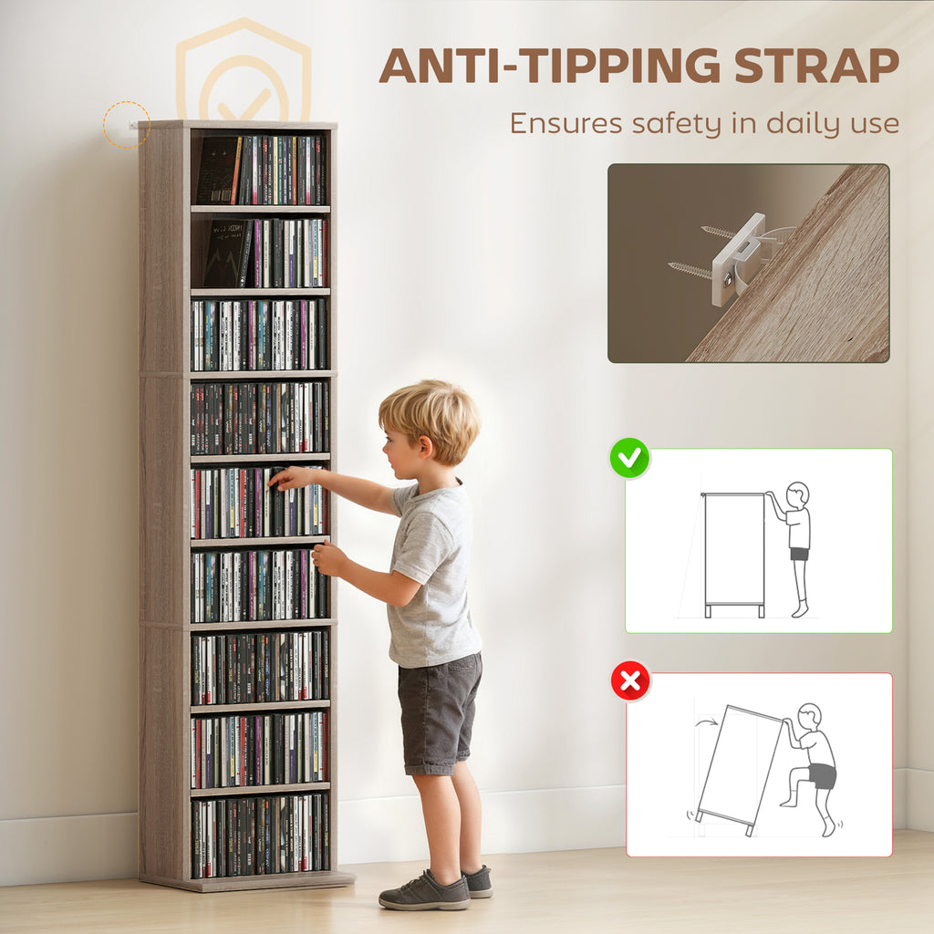 260 Narrow CD Storage Unit - Natural Wood Finish