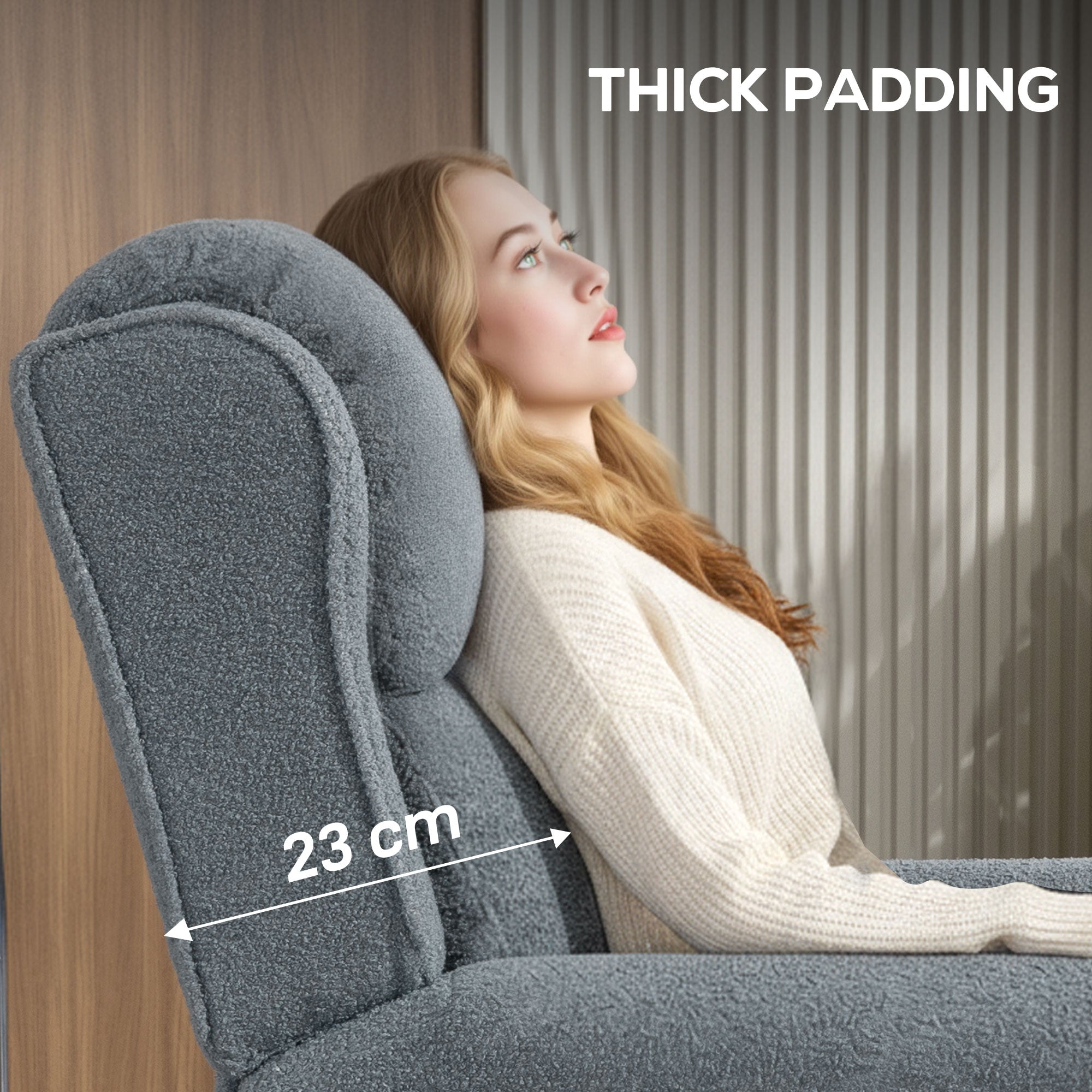 Recliner Armchair with Extended Leg Rest - Grey
