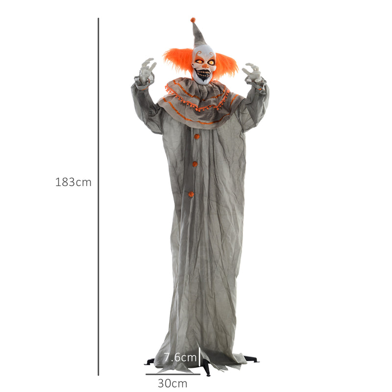 183cm Animated Orange Clown with Glowing Eyes & Sound – image 3 of 9