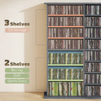 16-Compartment Media Shelf - Grey