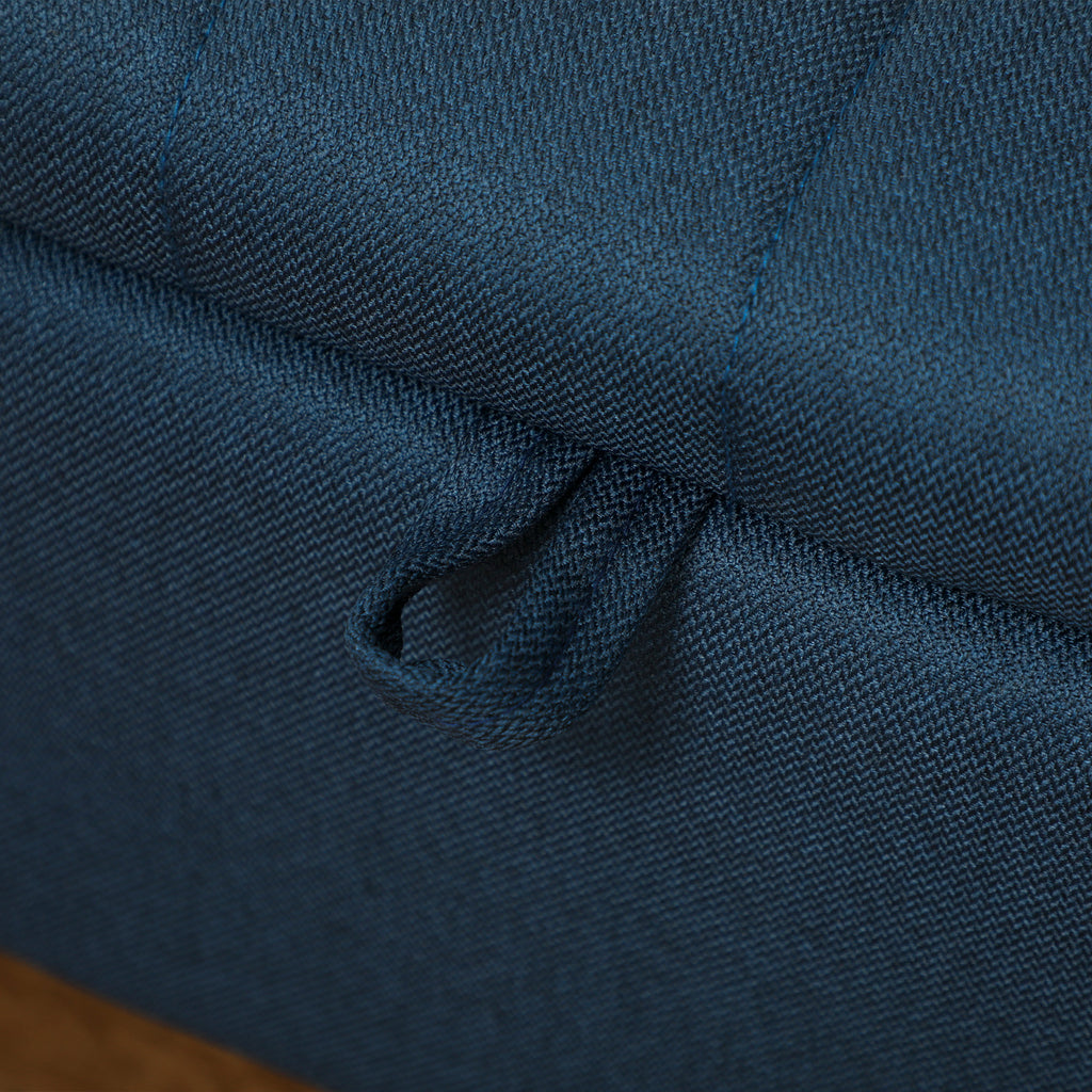 92 x 31cm Linen-Look Storage Ottoman - Dark Blue