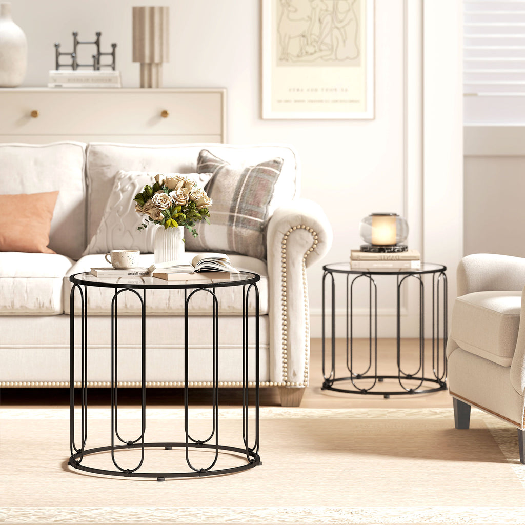 Elliptical Cut-Out Nesting Tables - Black