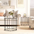 Elliptical Cut-Out Nesting Tables - Black