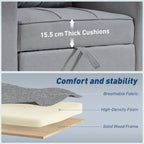 3-in-1 Single Sofa Bed, Convertible Sleeper Chair Bed - Light Grey